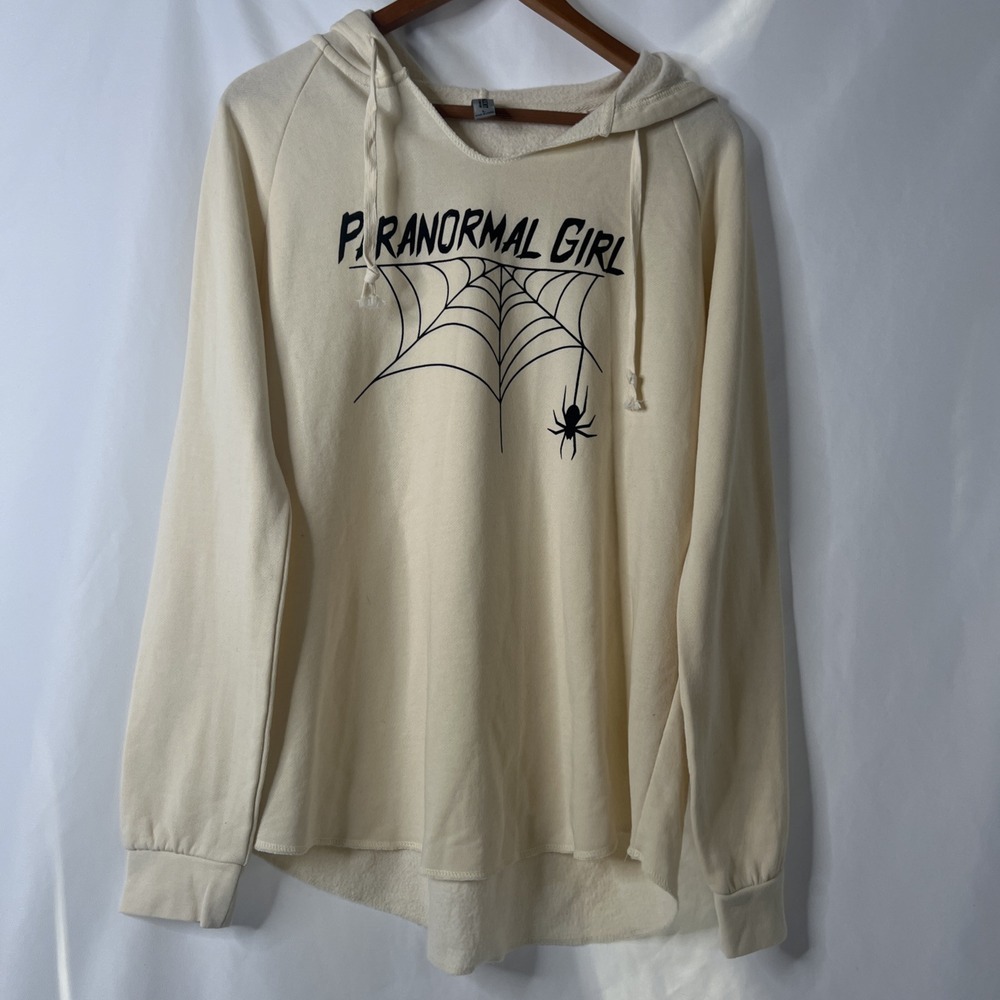 Independent Trading Company Paranormal Girl L Womens Sweatshirt‎ Hoodie Spider